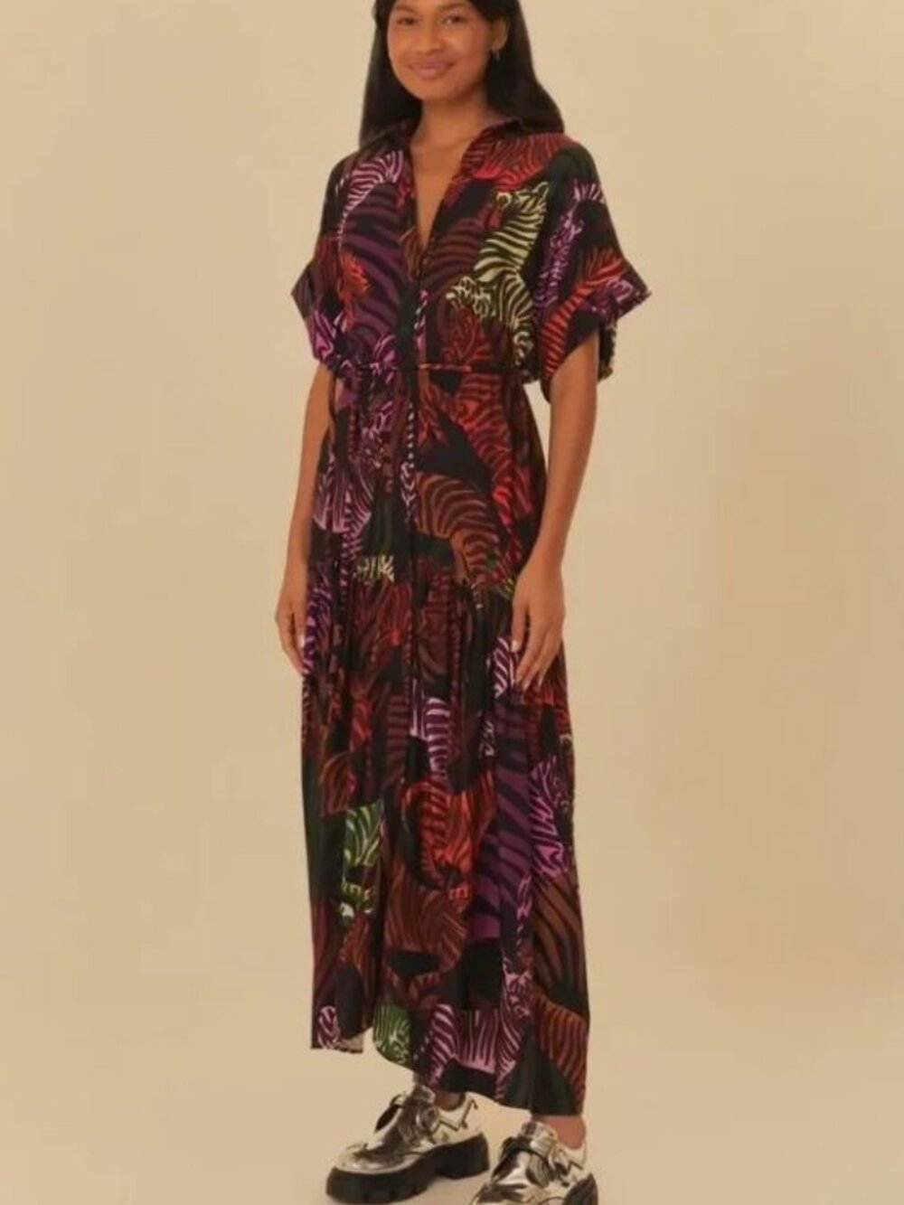 Precious FARM Rio Zebras Maxi Dress sz S NWT - Brazil Line Exclusive!!! - Picture 2 of 12